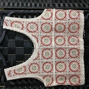 Rachel Zoe Crochet Granny Square Crop Top Cottacore